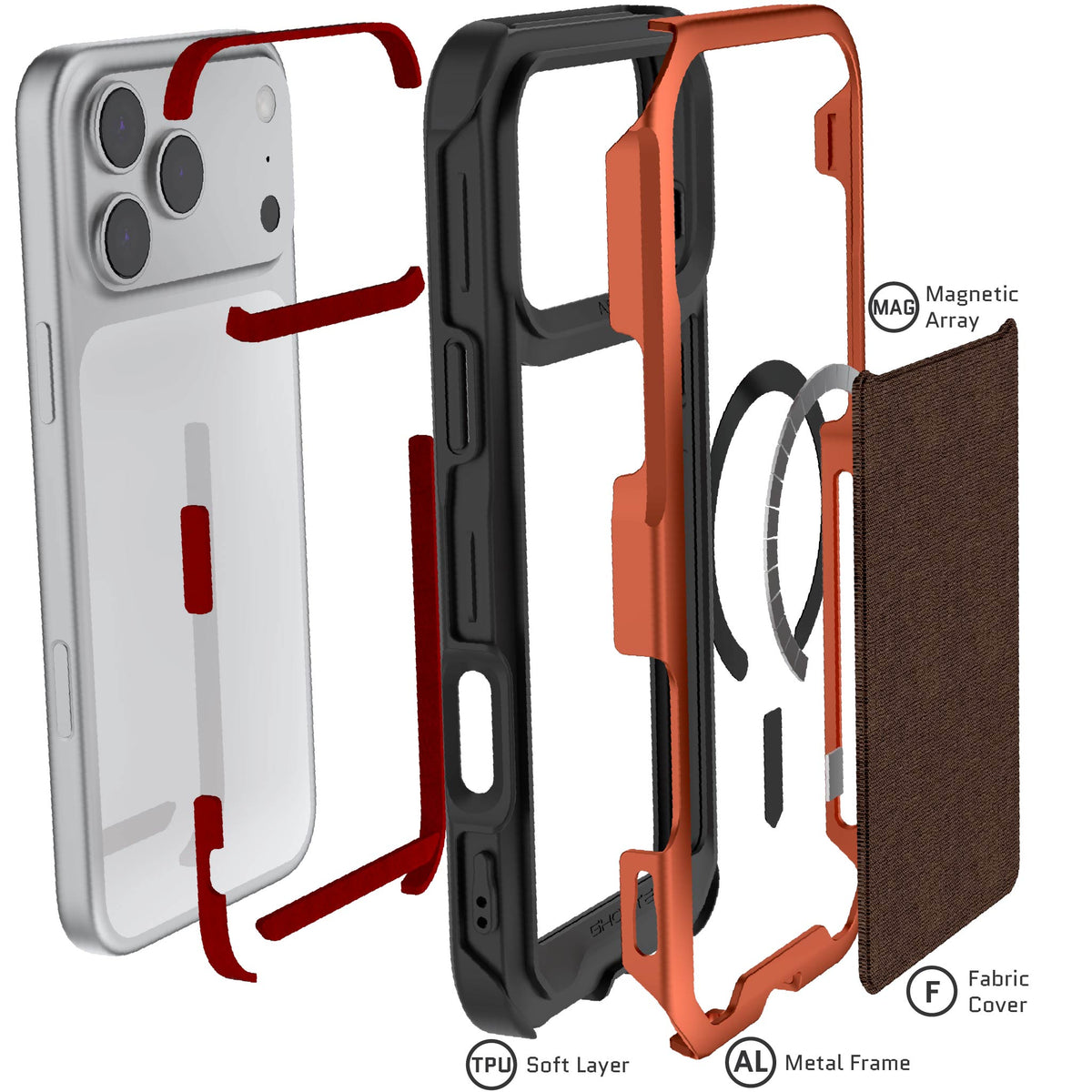 Apple iPhone 18 Pro Max Case Orange Metal Aluminum MagSafe Protective Phone Cover