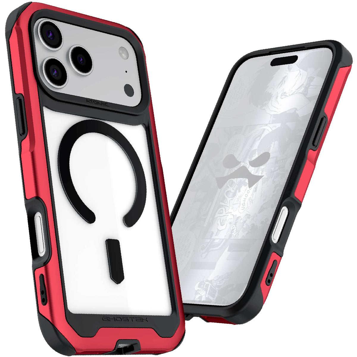 Apple iPhone 18 Pro Max Case Clear Red Metal Aluminum MagSafe Protective Phone Cover