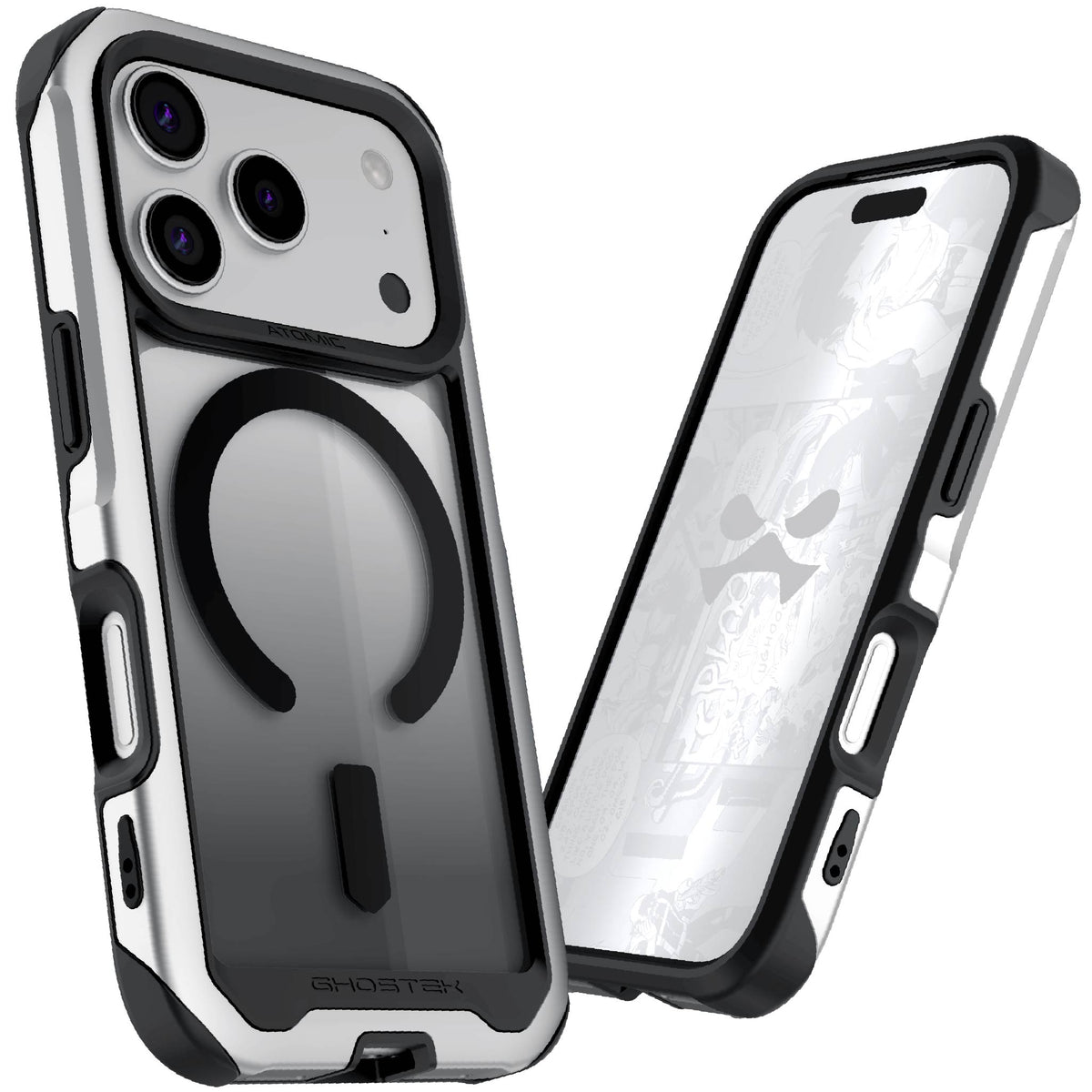 iPhone 18 Pro Case Silver MagSafe Aluminum Metal Bumper Clear Protective Phone Cover