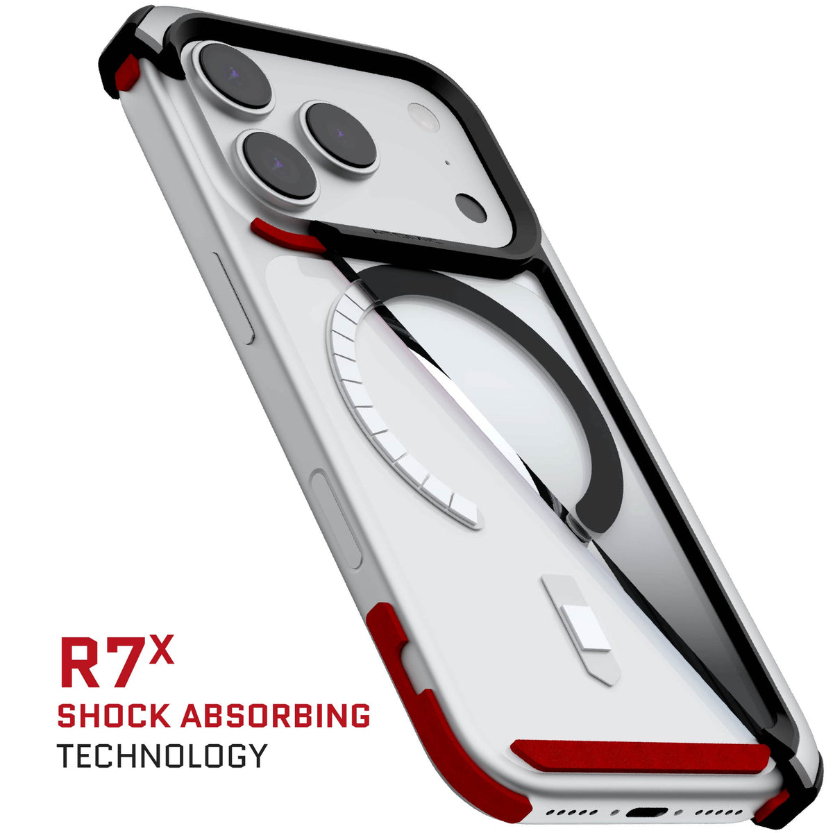 iPhone 18 Pro Case Silver MagSafe Aluminum Metal Bumper Clear Protective Phone Cover