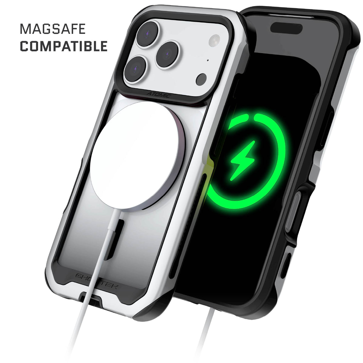 iPhone 18 Pro Case Silver MagSafe Aluminum Metal Bumper Clear Protective Phone Cover