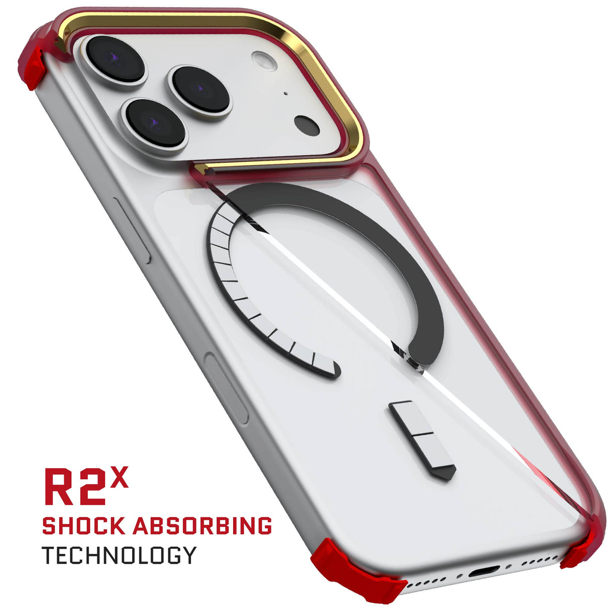iPhone 18 Pro Case Red Clear MagSafe Protective Phone Cover Shockproof Magnetic Mag Safe Slim Thin