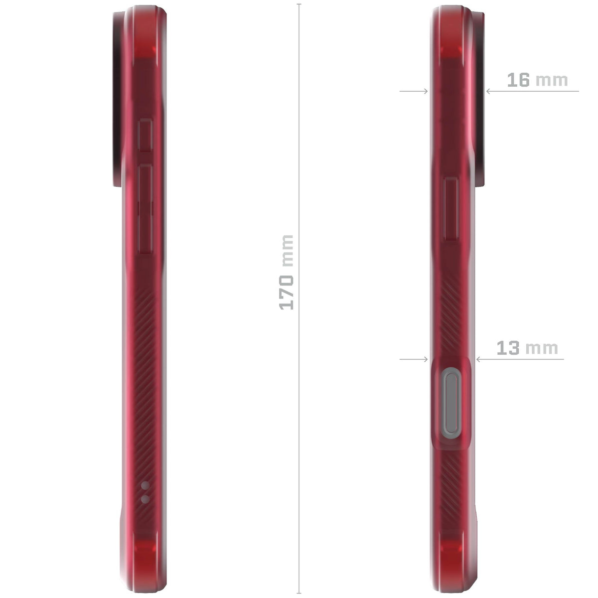 iPhone 17 Pro Max Case Red Clear MagSafe Phone Cover