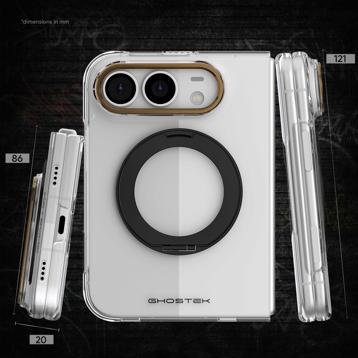 iPhone Duo Clear Case MagSafe Kickstand Gold