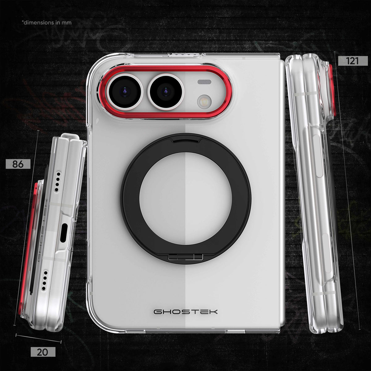 iPhone Duo Clear Case MagSafe Kickstand Red