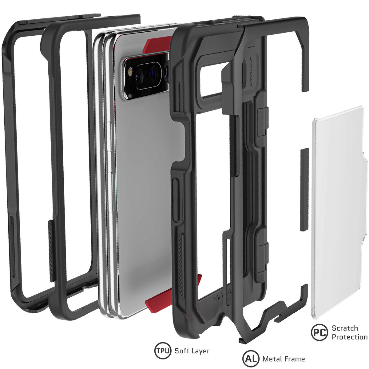 Google Pixel Fold Case Black Shockproof