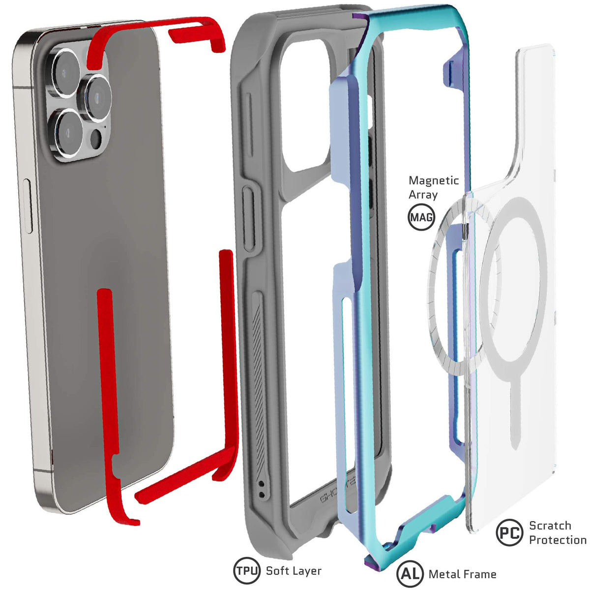 MagSafe iPhone 15 Pro Max Clear Case Prismatic