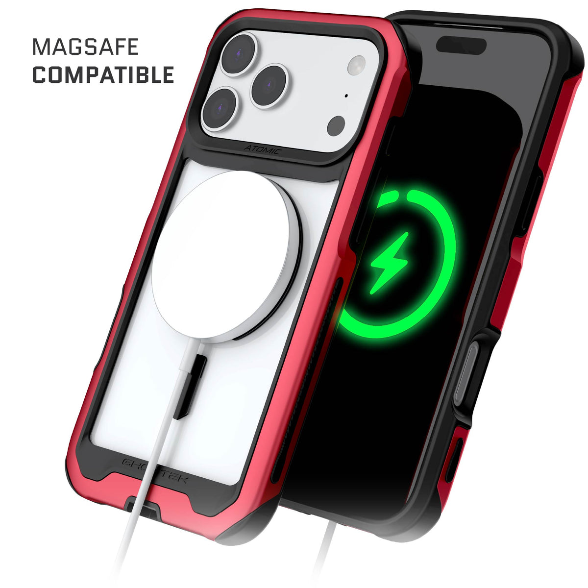 Apple iPhone 18 Pro Max Case Clear Red Metal Aluminum MagSafe Protective Phone Cover