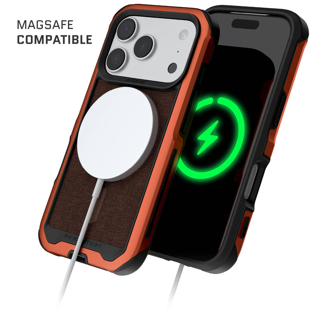 iPhone 18 Pro Case Orange MagSafe Aluminum Metal Bumper Clear Protective Phone Cover