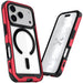 iPhone 17 Pro Case Red MagSafe Aluminum Metal Bumper Clear Protective Phone Cover