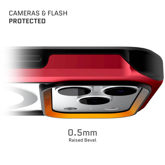 iPhone 17 Pro Case Red MagSafe Aluminum Metal Bumper Clear Protective Phone Cover