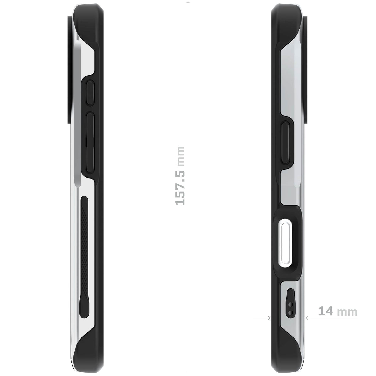 iPhone 18 Pro Case Silver MagSafe Aluminum Metal Bumper Clear Protective Phone Cover