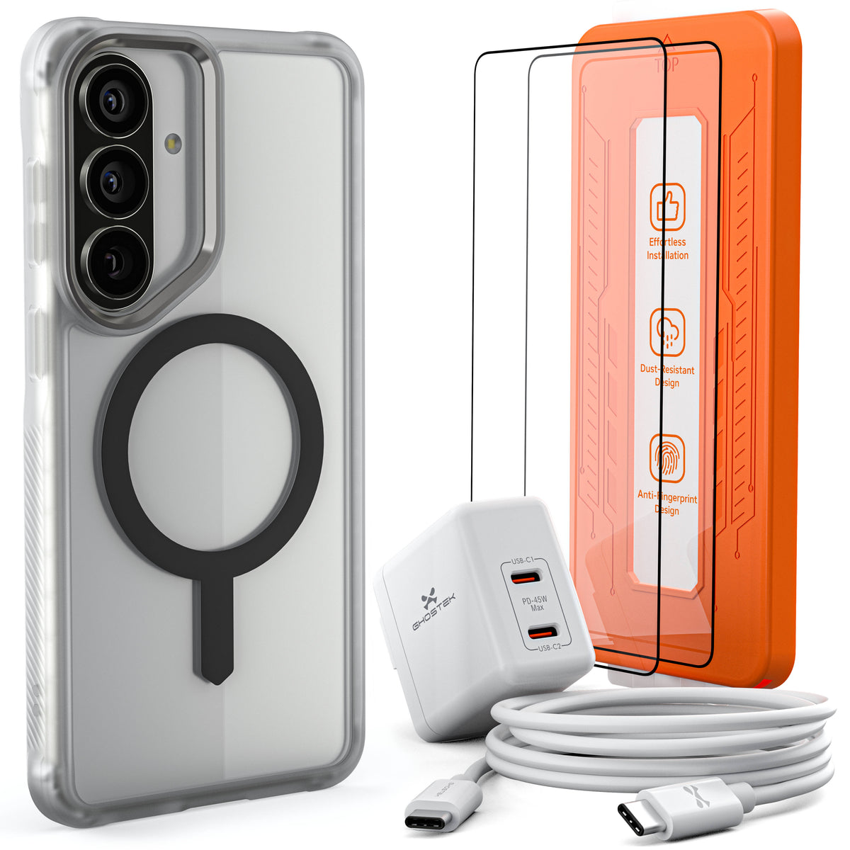 Galaxy S26 Plus — Bundle [Case, Cable, Charger, Screen Protector]