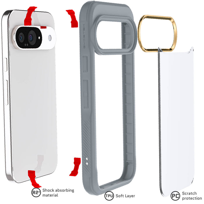 Google Pixel 9 Phone Case Clear Grey