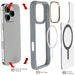 Apple iPhone 16 Pro MagSafe Protective Phone Case Clear Gray Cover Magnetic