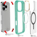 Clear iPhone 16 Pro Teal Phone Case MagSafe Cover Magnetic