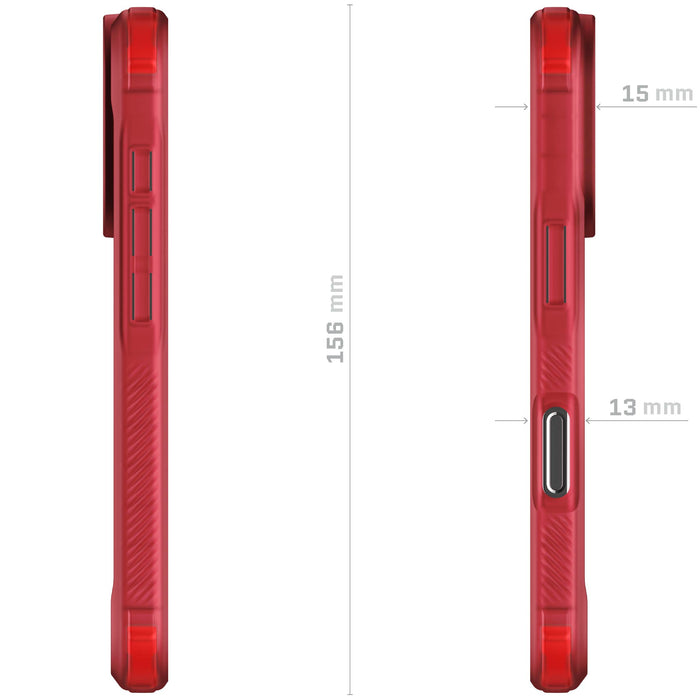 Clear Apple iPhone 16 Pro Red Protective Phone Case MagSafe Cover Magnetic Silicone Gel