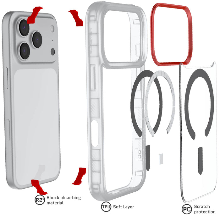 iPhone 17 Pro  Case Clear MagSafe Protective Phone Cover Magnetic