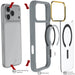 iPhone 17 Pro Max Case Grey Clear MagSafe Protective Phone Cover Shockproof