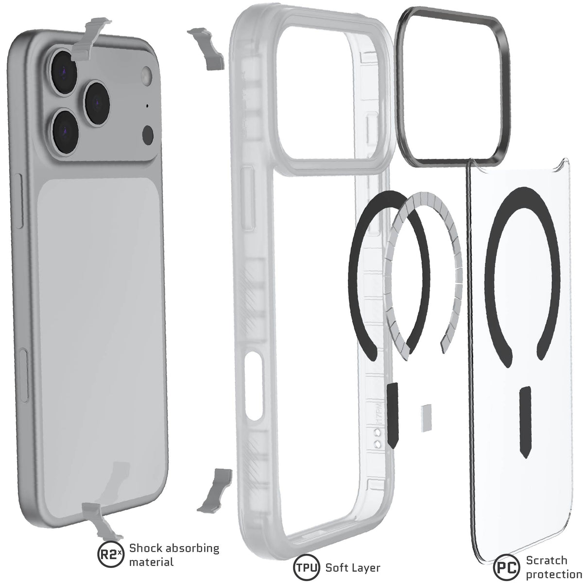 iPhone 18 Pro Max Case Clear Matte MagSafe Protective Phone Cover Shockproof Magnetic Mag Safe Slim Thin