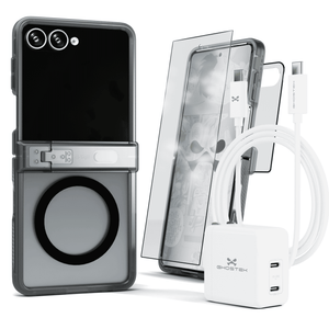 
                        Galaxy Z Flip 7 Bundle – Case + Charger + Cable + Screen Protector