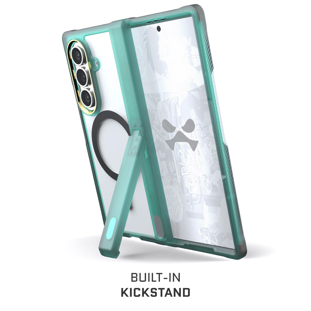 Samsung Galaxy Fold7 Protective Phone Case Teal MagSafe Kickstand Magnetic