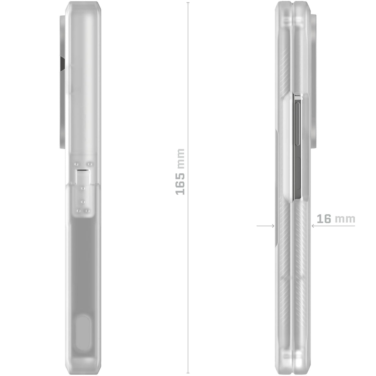 Z Fold 7 Clear Matte Protective Phone Case MagSafe Kickstand Magnetic
