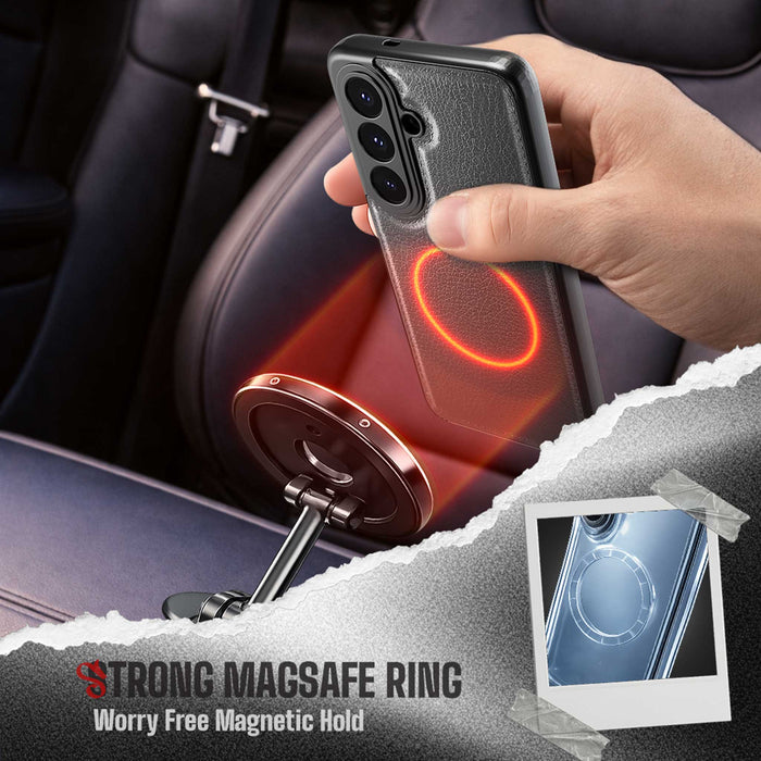 S26 Leather Case Blue with MagSafe Magnetic 