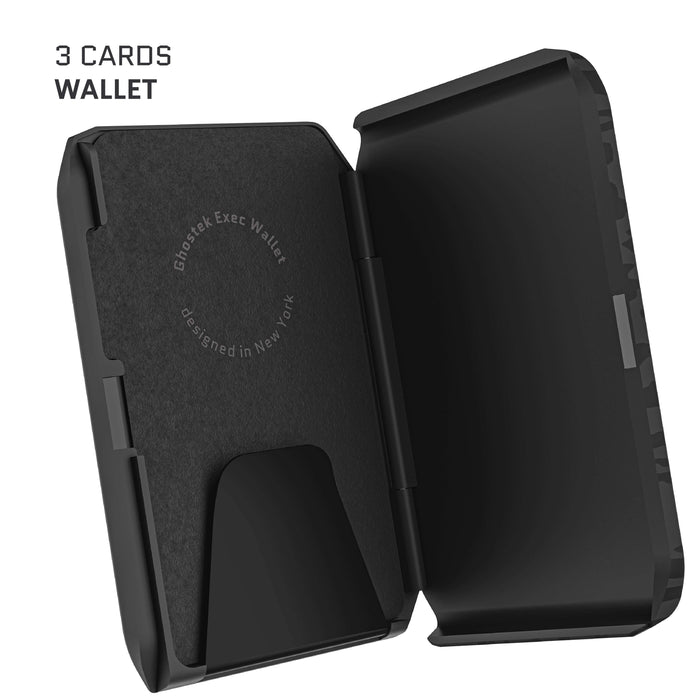 Leopard Print MagSafe Magnetic Wallet Credit Card Holder Black