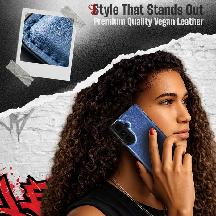 S26 Plus Leather Case Gray with MagSafe Magnetic 