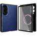 Samsung Galaxy Z Fold 8 Case Leather Blue MagSafe Magnetic Hinge Cover