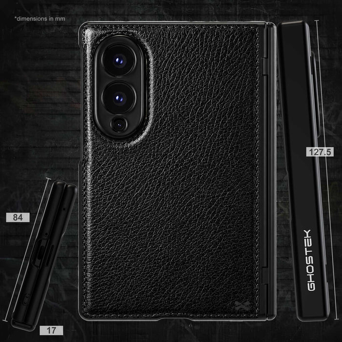 Samsung Galaxy Z Fold 8 Case Leather Black MagSafe Magnetic Hinge Cover