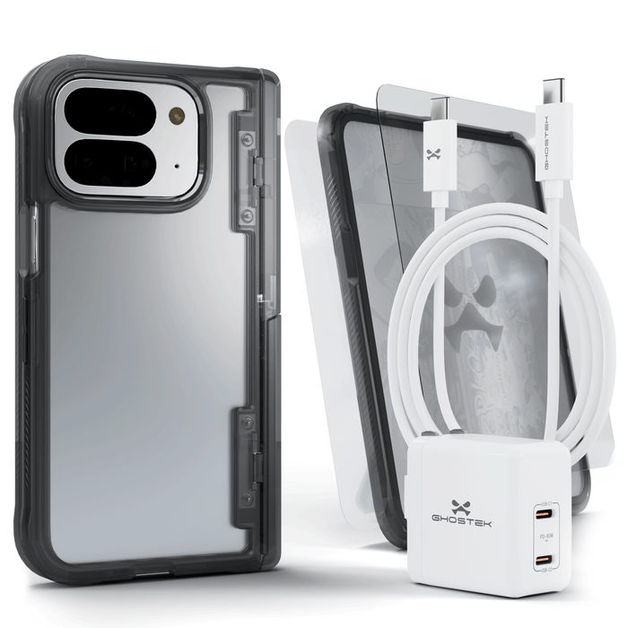 Google Pixel 10 Pro Fold Bundle Case Screen Protector USB Cable Charger Wall Adapter