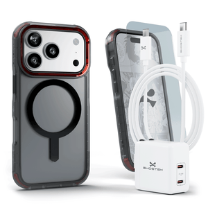 
                        iPhone 17 / Air Series Bundle – Case + Charger + Cable + Screen Protector