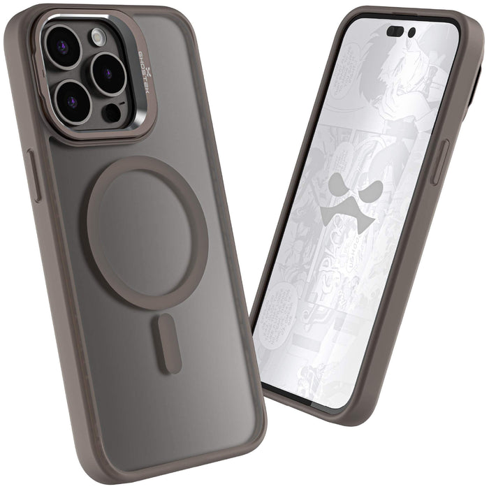 Apple iPhone 15 Pro Max Camera Kickstand Protective Phone Case Grey