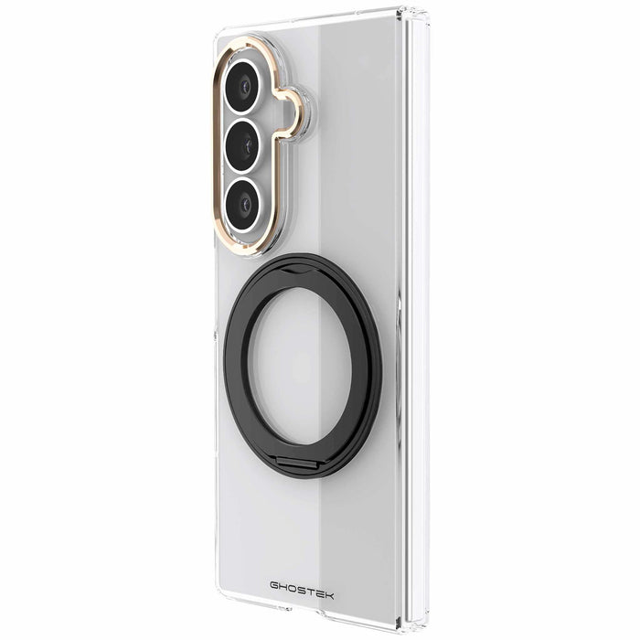 Samsung Galaxy Z Fold 8 Ultra Case Clear Gold MagSafe Magnetic Kickstand Protective Phone Case Cover