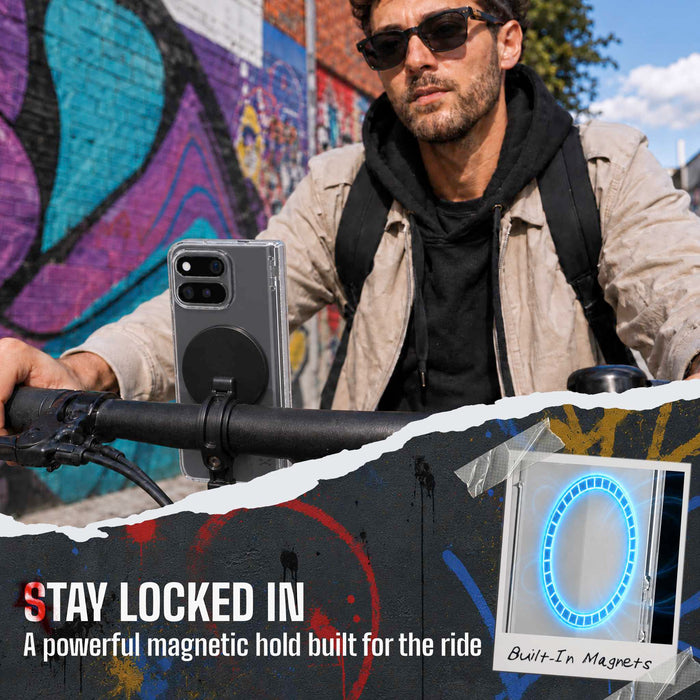 Pixel 11 Pro Fold Case Clear MagSafe Hinge Cover Black