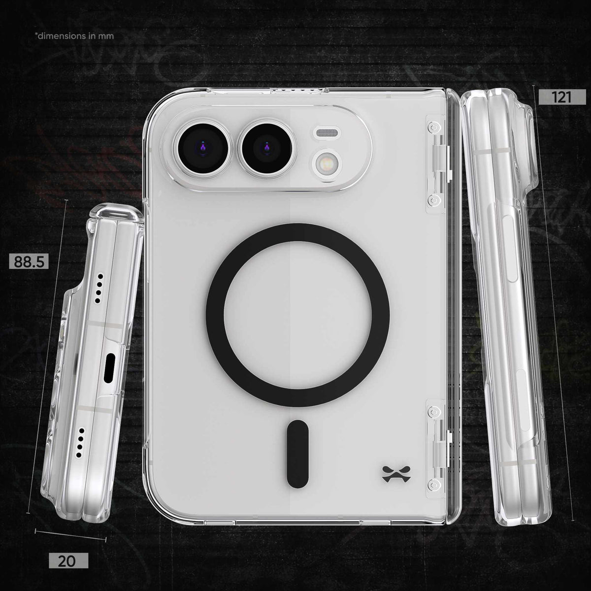 iPhone Duo Clear Case MagSafe Screen Protector Hinge Cover