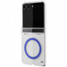 Samsung Galaxy Z Flip 8 Case Clear Blue MagSafe Hinge Cover
