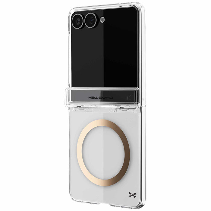 Samsung Galaxy Z Flip 8 Case Clear Gold MagSafe Hinge Cover