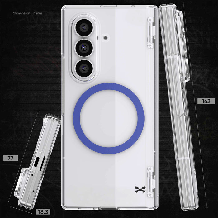 Galaxy Z Fold 8 Ultra Case Clear MagSafe Hinge Cover Blue