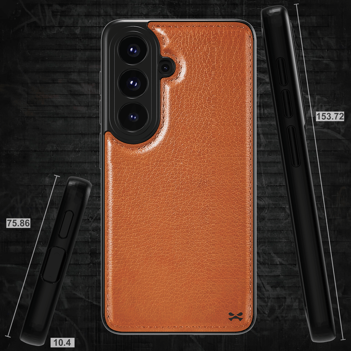 Samsung S26 Leather Case Brown with MagSafe Magnetic 