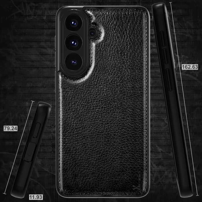 Samsung S26 Plus Leather Case Black with MagSafe Magnetic 