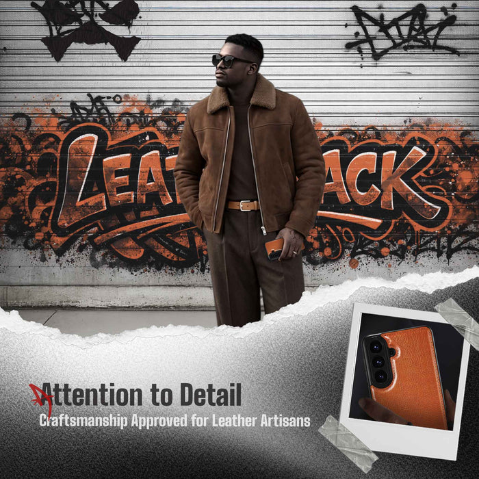 S26 Leather Case Blue with MagSafe Magnetic 