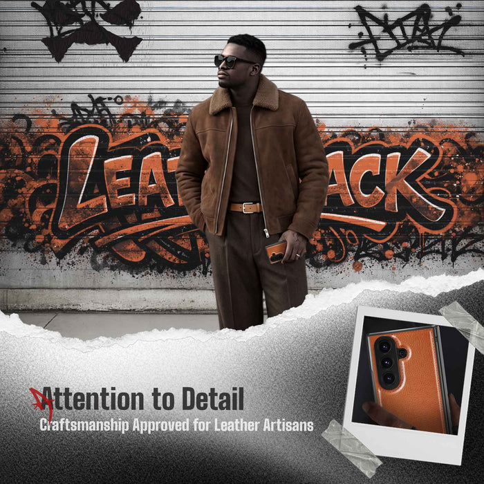 Samsung Galaxy Z Fold 7 Leather Case Blue with MagSafe