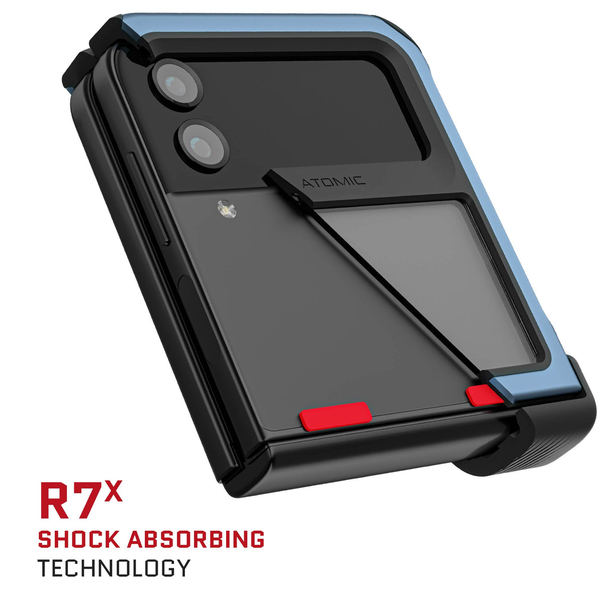 Samsung Z Flip 4 Phone Case Blue Metal