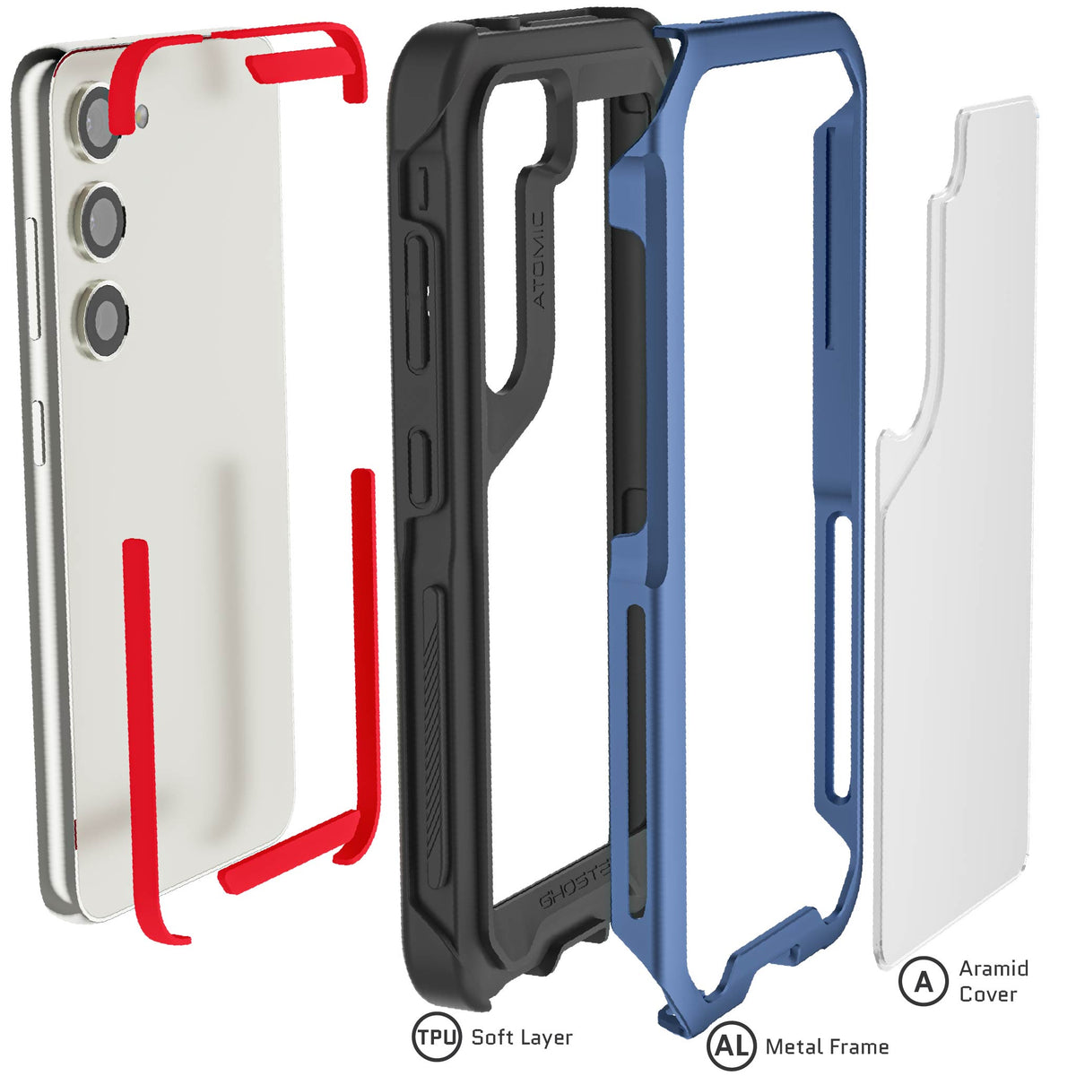 Samsung Galaxy S23 Case Blue Metal Bumper