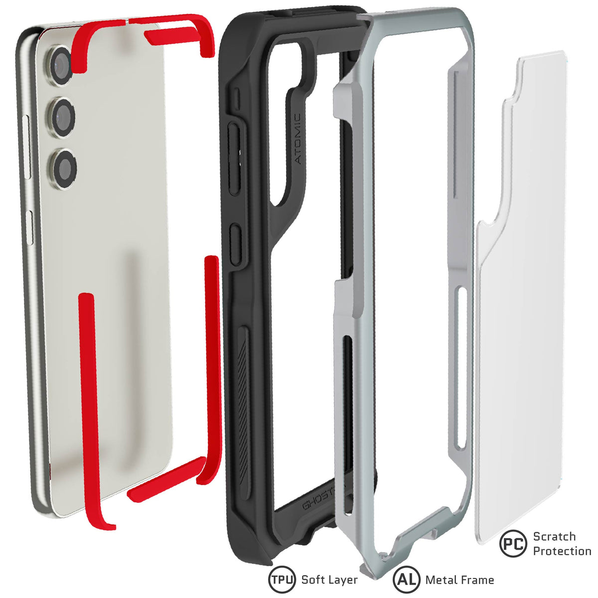 Galaxy S23+ Case Silver Metal